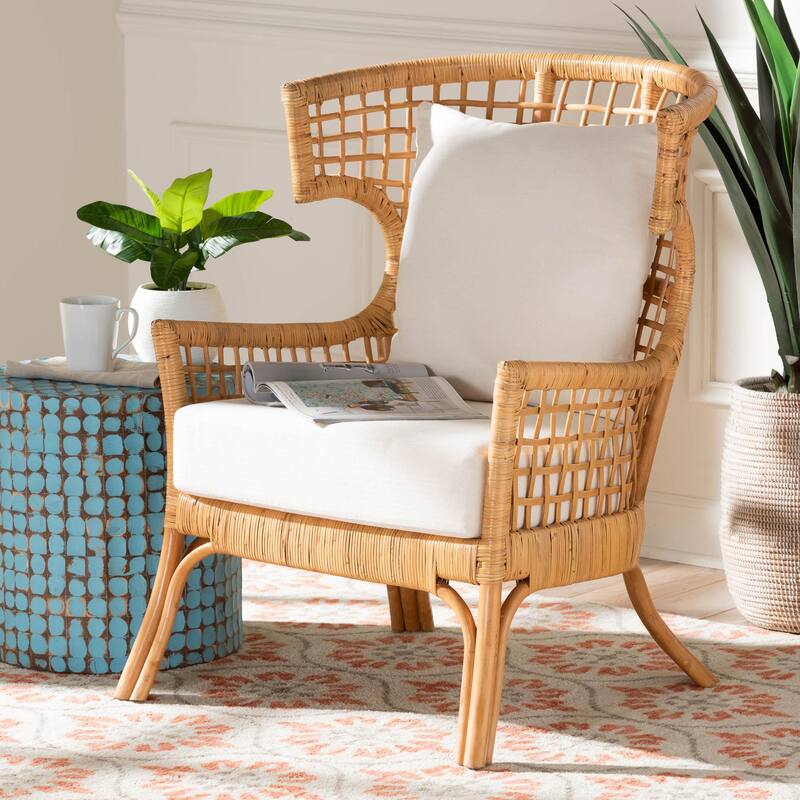 Regina Bohemian Light Honey Rattan Arm Chair