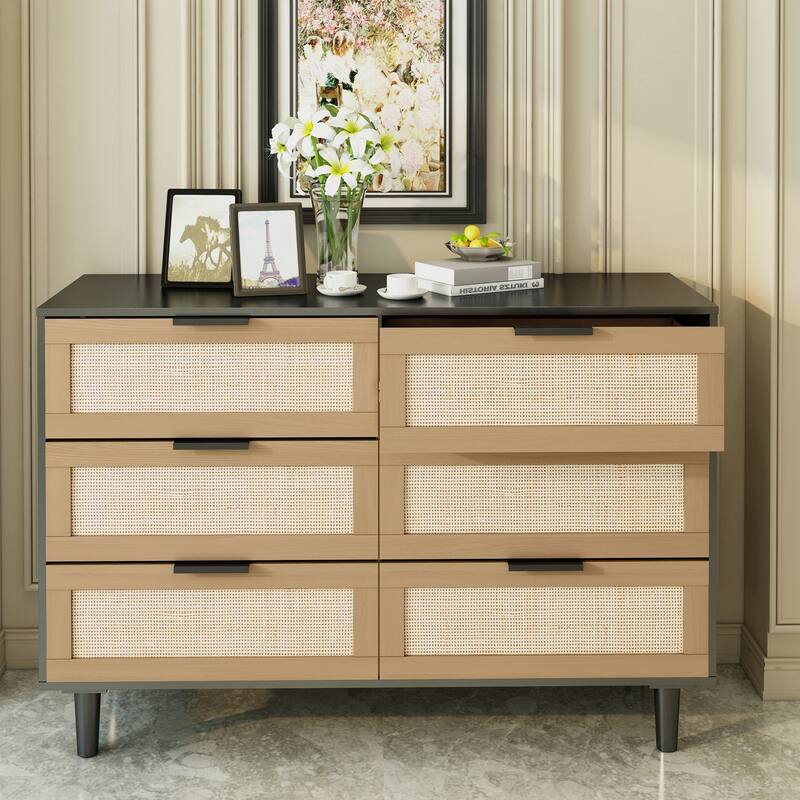 6 drawers Rattan dresser Rattan Drawer