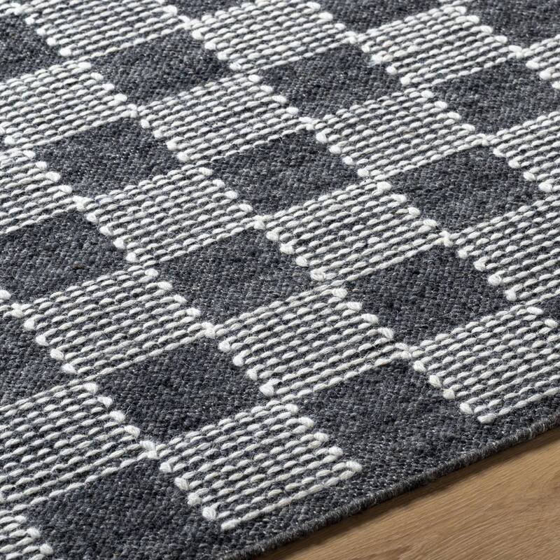 Braulio Transitional Checkered Wool Area Rug