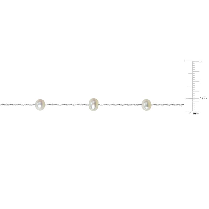 Miadora 5.5-6mm Cultured Freshwater Pearl Station 10k White Gold