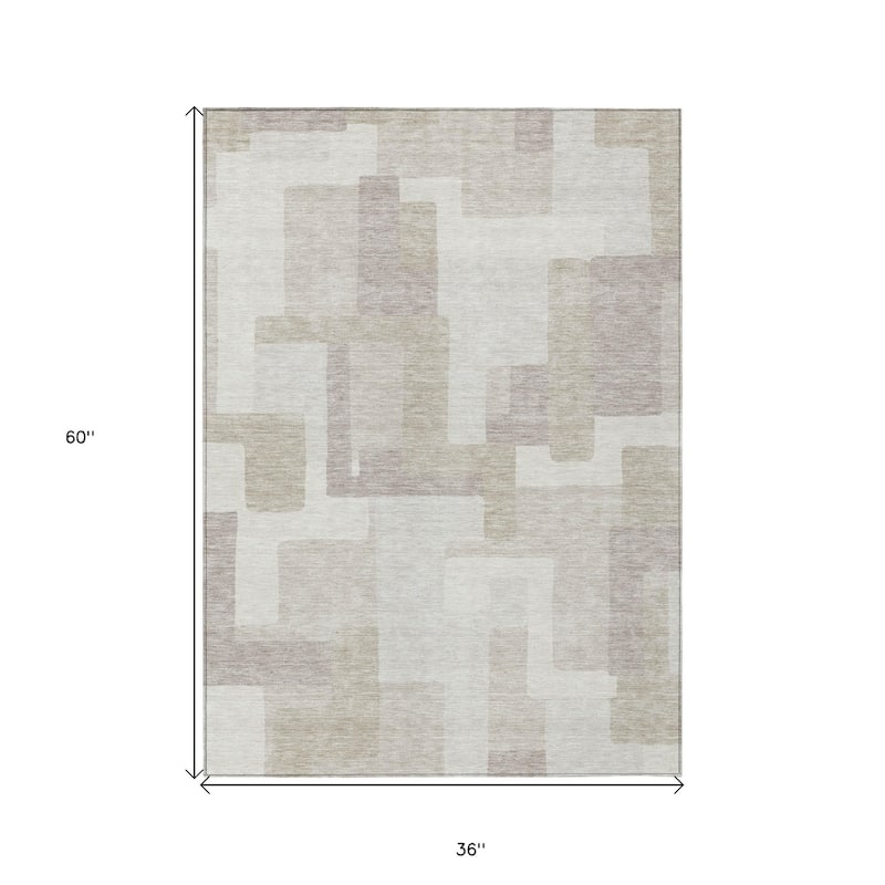 HomeRoots Abstract Transitional Rectangle Outdoor Rug