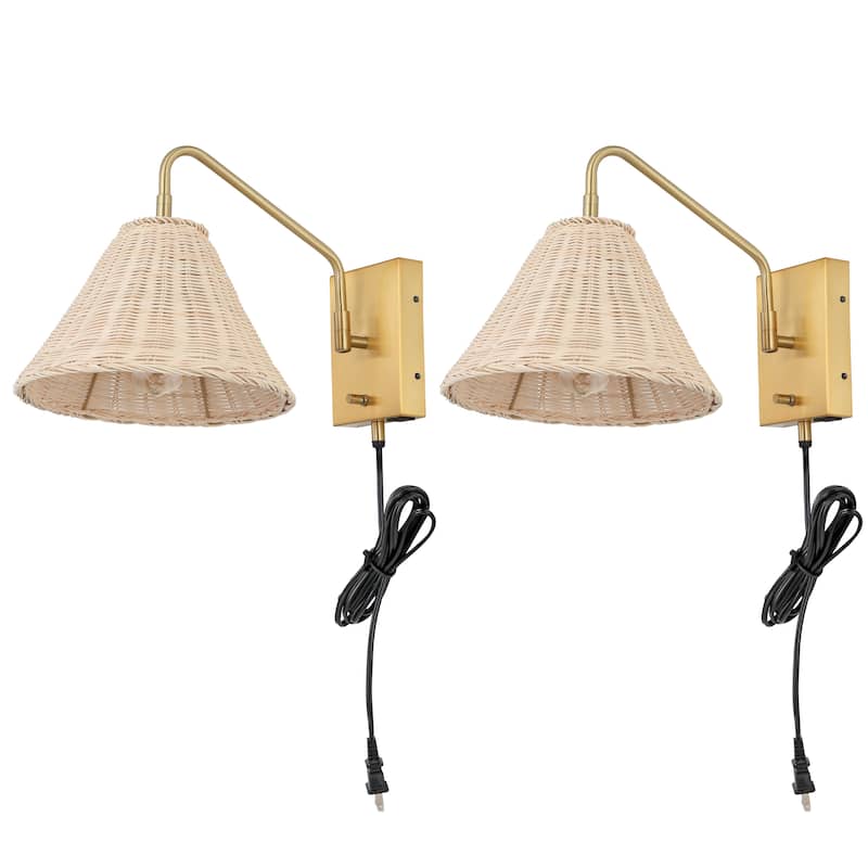 SAFAVIEH Lighting Alaitz Wall Sconce (Set of 2) - 11" W x 16" D x 13" H - 11Wx16Dx13H