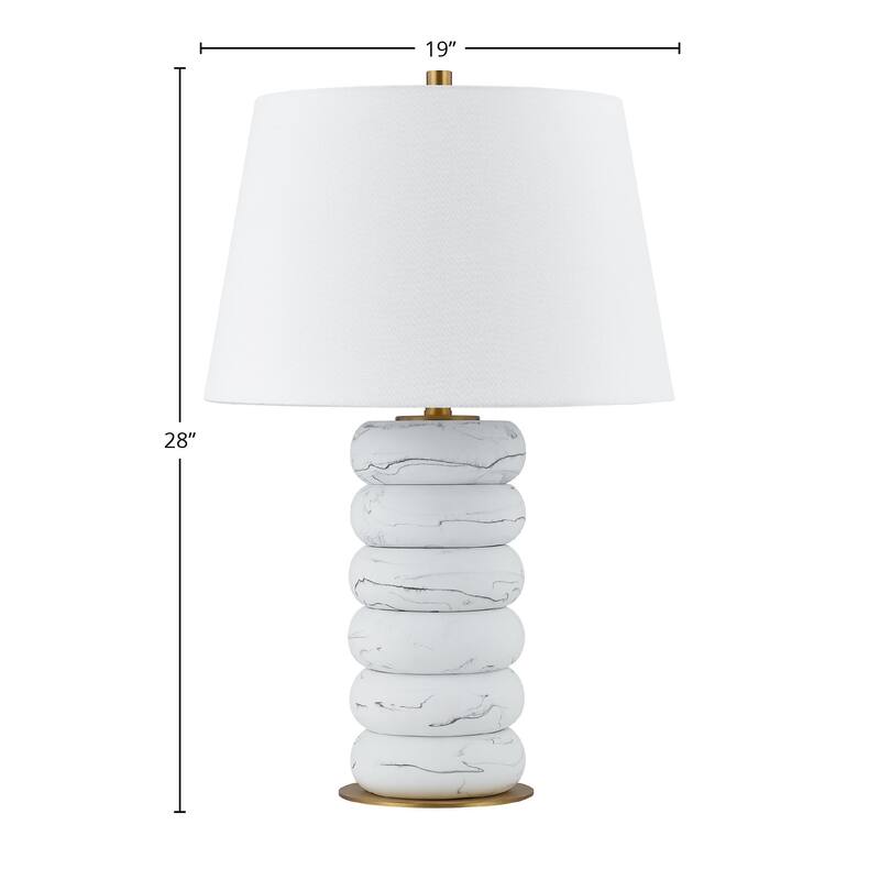 Winnie 28" Table Lamp with Linen Shade, Marble