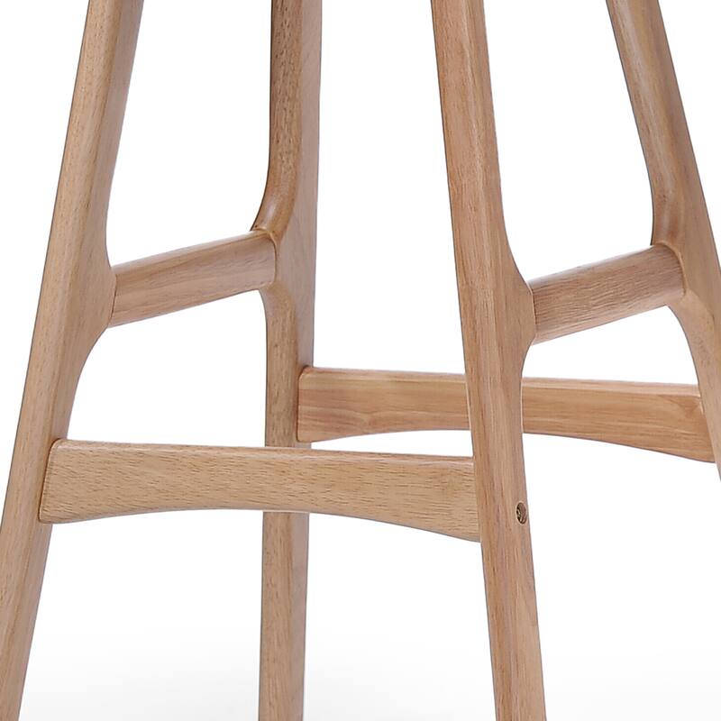 Mid-Century Modern Upholstered Barstools - Set of 2, Low-Back Fabric Stools for Kitchen & Bar