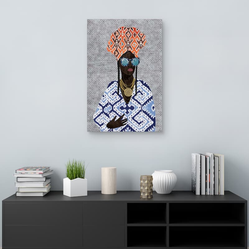 Dots Queen on Gray by Nikki Chu Canvas Art Print