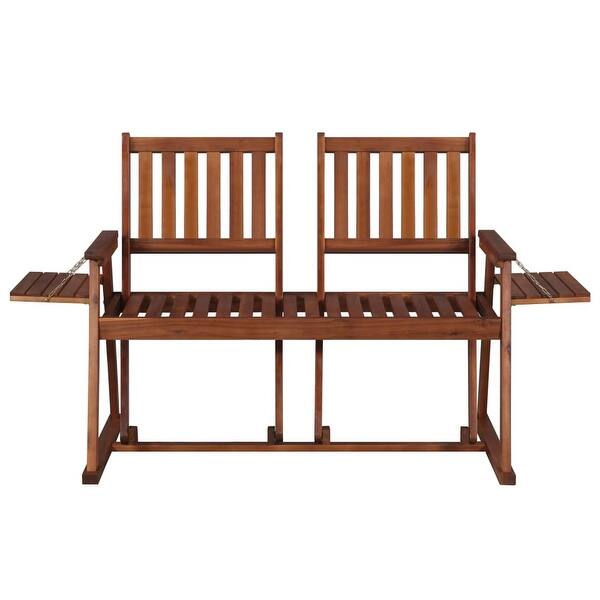 Vidaxl Solid Wood Garden Bench Double View 2 Seater 65 Patio Outdoor Chair 65 X 29 5 X 37 4 Overstock 27554214