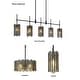 preview thumbnail 13 of 13, Tifany Modern 5-Light Black Chandelier Large Linear 45. IN Colored Glass Kitchen Island Lights - L 45.3" x W 4.3" x H 17.3"