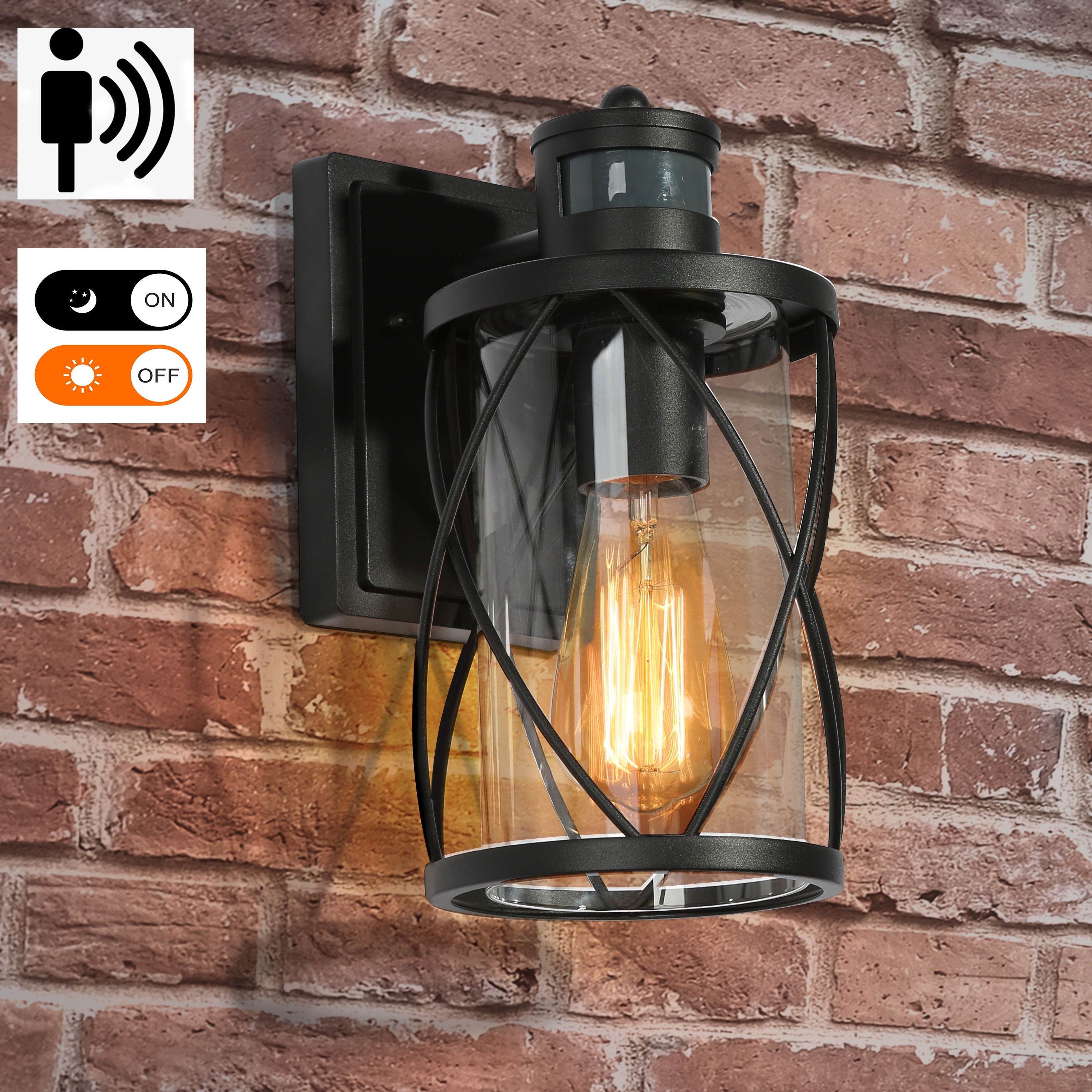 Waterproof Motion Sensor Outdoor Wall Lantern Lights Non-Solar Wall Cage  Lamp for Garage Porch Front Door Bed Bath  Beyond 35561314