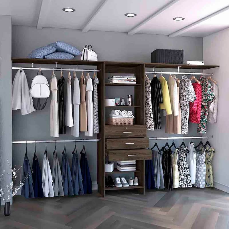 TUHOME Plego Closet Organization System, with Open & Closed Storage
