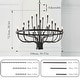 preview thumbnail 27 of 29, Modern Farmhouse Candle Chandelier Black Large Wagon Wheel Chandeliers