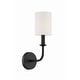 preview thumbnail 1 of 9, Crystorama Lighting Group Bailey Single Light 16" Tall Wall Sconce Matte Black