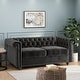 preview thumbnail 24 of 42, Brinkhaven Contemporary Button Tufted Loveseat with Nailhead Trim by Christopher Knight Home Velvet + Black + Dark Brown
