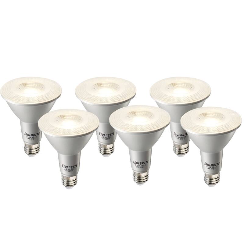 Bulbrite Pack of (6) 10 Watt Dimmable Flood Medium (E26) LED Bulb - 800 Lumens, 2700K, and 90 CRI - PAR30LN