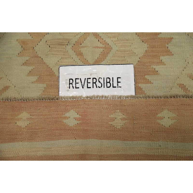 Hand Woven Oriental 100% Wool Carpet Southwestern Tribal Oranges & Rust Kilim Area Rug - 6' 0'' X 3' 8''