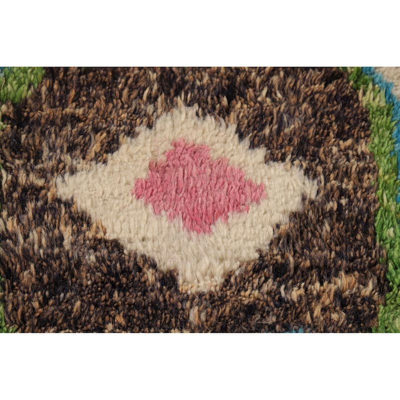 Moroccan Oriental Area Rug Hand-Knotted Geometric Wool Carpet - 8'10" x 10'6"