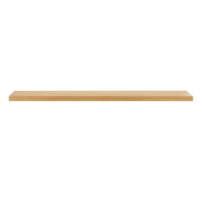 HomeRoots 75" Natural Wooden Wall Mounted Floating Shelf