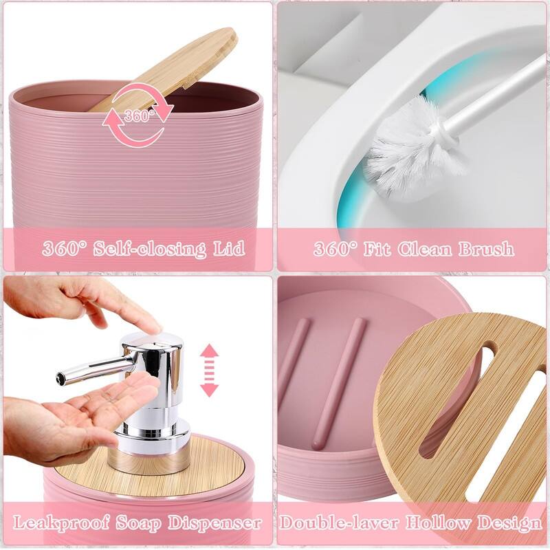 Bathroom Accessories Set with Trash Can - 1 x 1 x 1