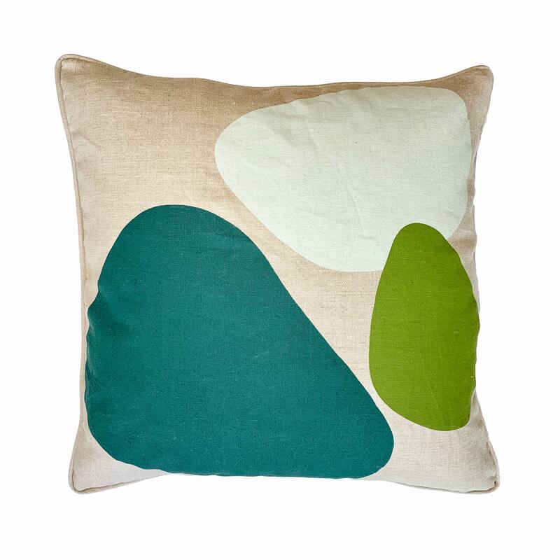 Jiti Indoor Bubble Patterned Modern Abstract Linen Square Throw Pillow 20 x 20