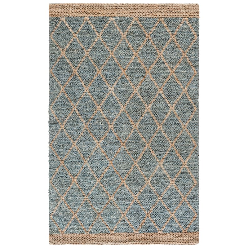SAFAVIEH Hand-Woven Natural Fiber Loria Casual Jute Rug - 5' x 8' - Light Blue/Natural