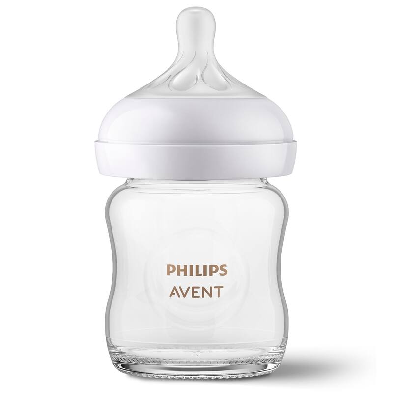Glass Natural Baby Bottle With Natural Response Nipple 4oz 3 Pack - Clear - Clear - Glass