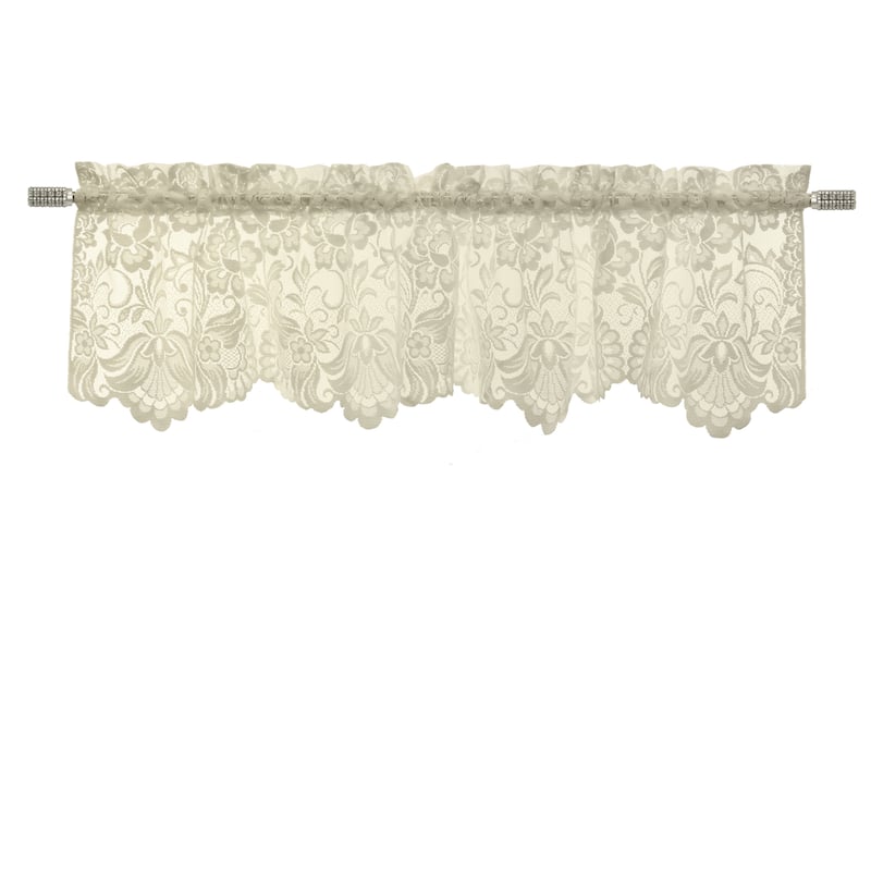Limoges Embroidered Lace Rod Pocket Curtains Valances Swags and Tiers