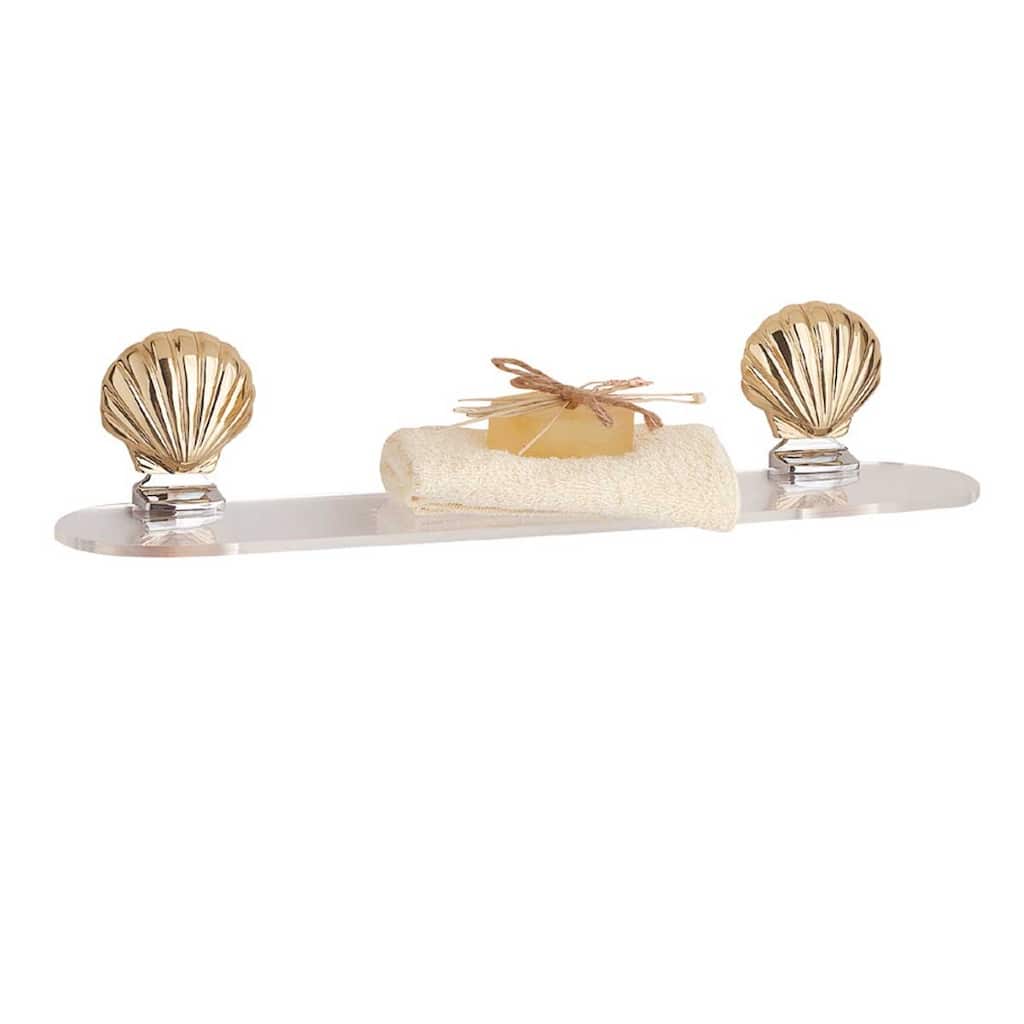 Traditional Acrylic Shelf Brass 24 Sea Crest Brackets | Renovator's Supply
