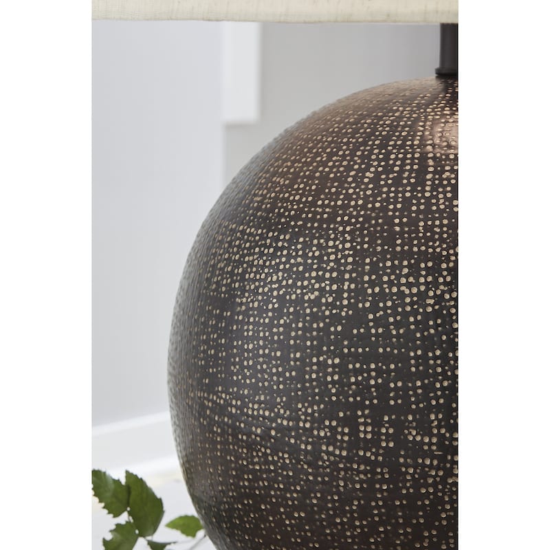 Signature Design by Ashley Hambell Black/Gold Table Lamp - 18.25"W x 18.25"D x 26.63"H