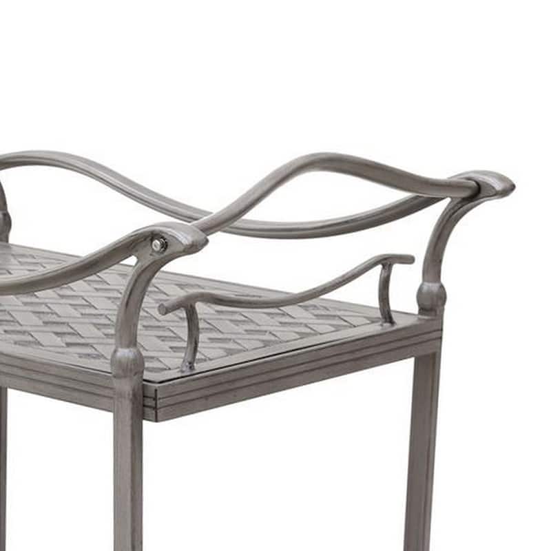 Mace Outdoor Patio Tea Cart, Quiet Rolling Wheels, 36 Inch, Aluminum, Gray