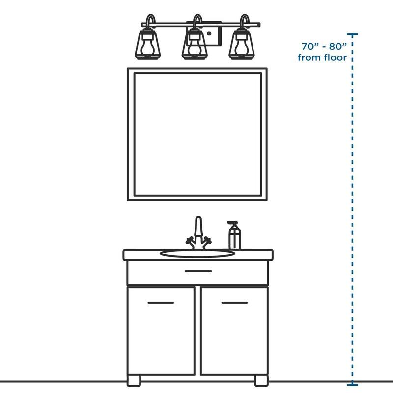Spenser Collection Three-Light Brushed Gold Industrial Vanity Light - 23.37 in x 5.5 in x 7.62 in