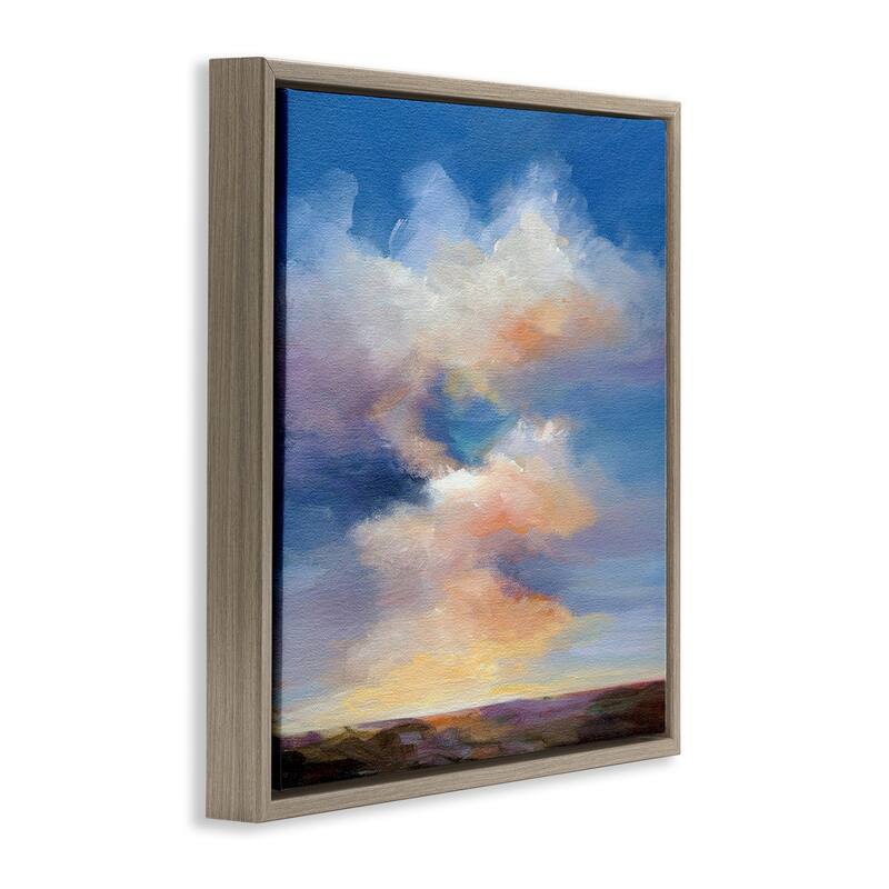 Stupell Luminous Sunset Clouds Framed Floater Canvas Wall Art Design By Karen Hale