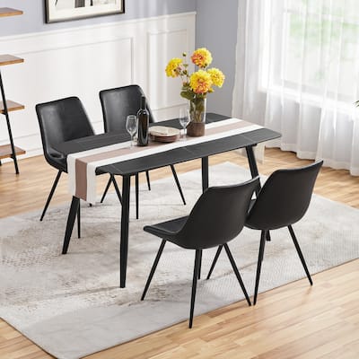 Yaheetech 2PCS Faux Leather Dining Chairs With Metal Legs - N/A