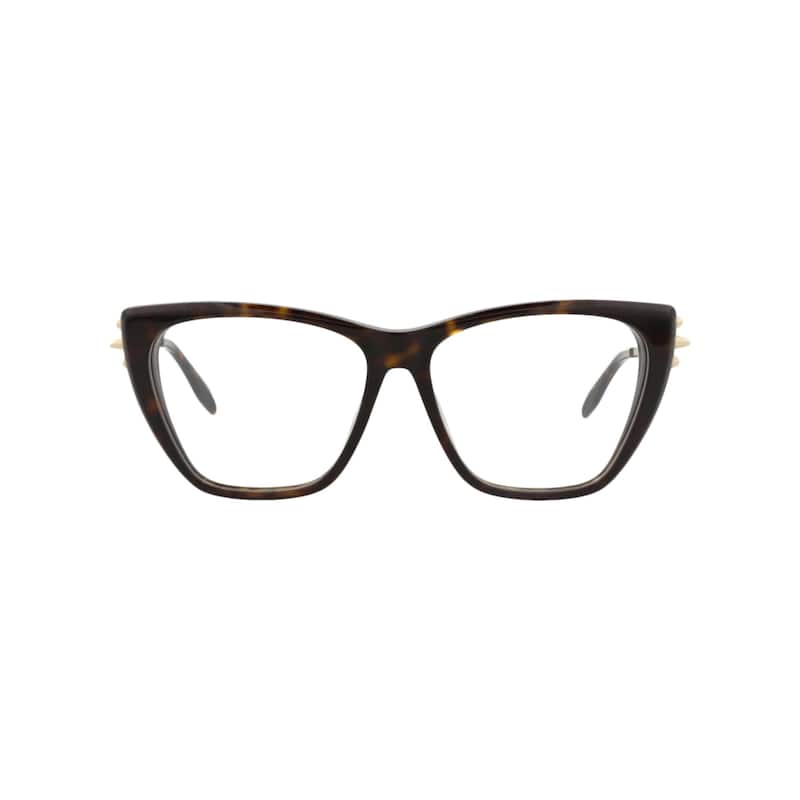 Alexander McQueen Cat Eye-Frame Acetate Optical Frames - Havana Gold Transparent - Multi