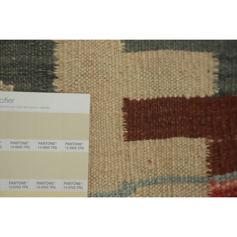 Hand Woven Oriental 100% Wool Carpet Southwestern Tribal Multi-Colored Kilim Area Rug - 7' 9'' X 5' 1''