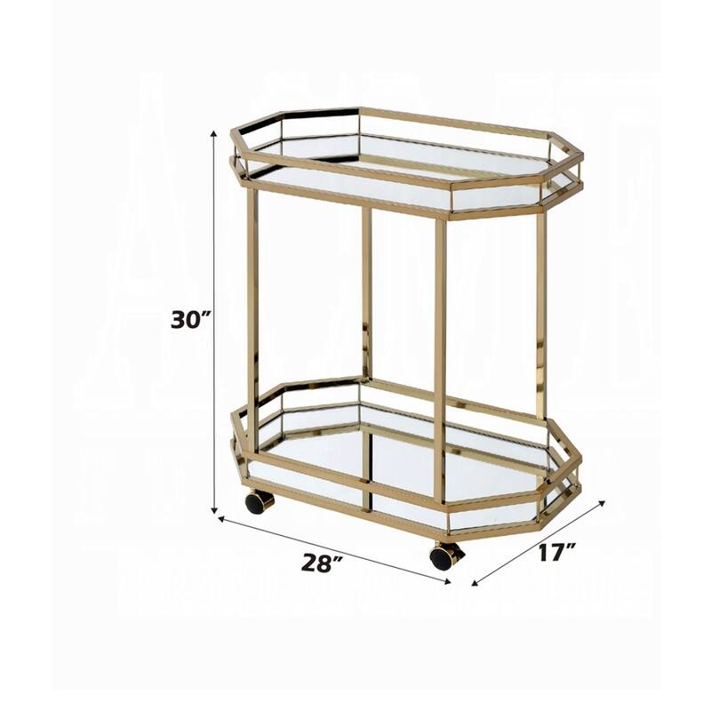 Lacole Mirrior & Champagne Finish Serving cart