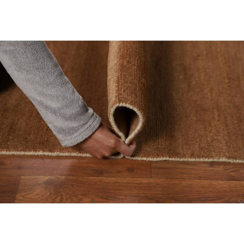 Brown Gabbeh Oriental Runner Rug Handmade Wool Carpet - 2'10"x 12'8"