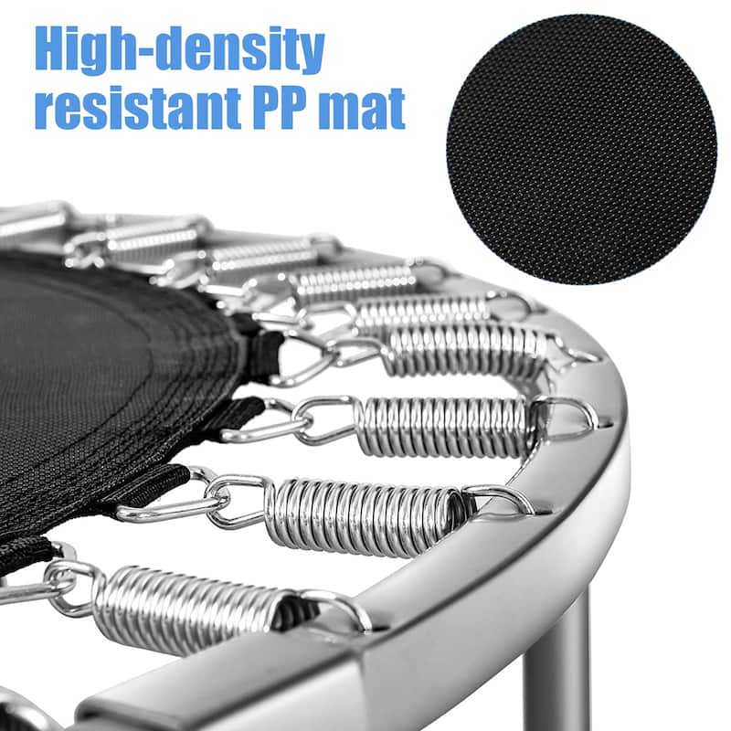 38" Foldable Trampoline with PP Jumping Mat and Anti-Scratch PVC Padding for Safety - 38"φ x 7.5"