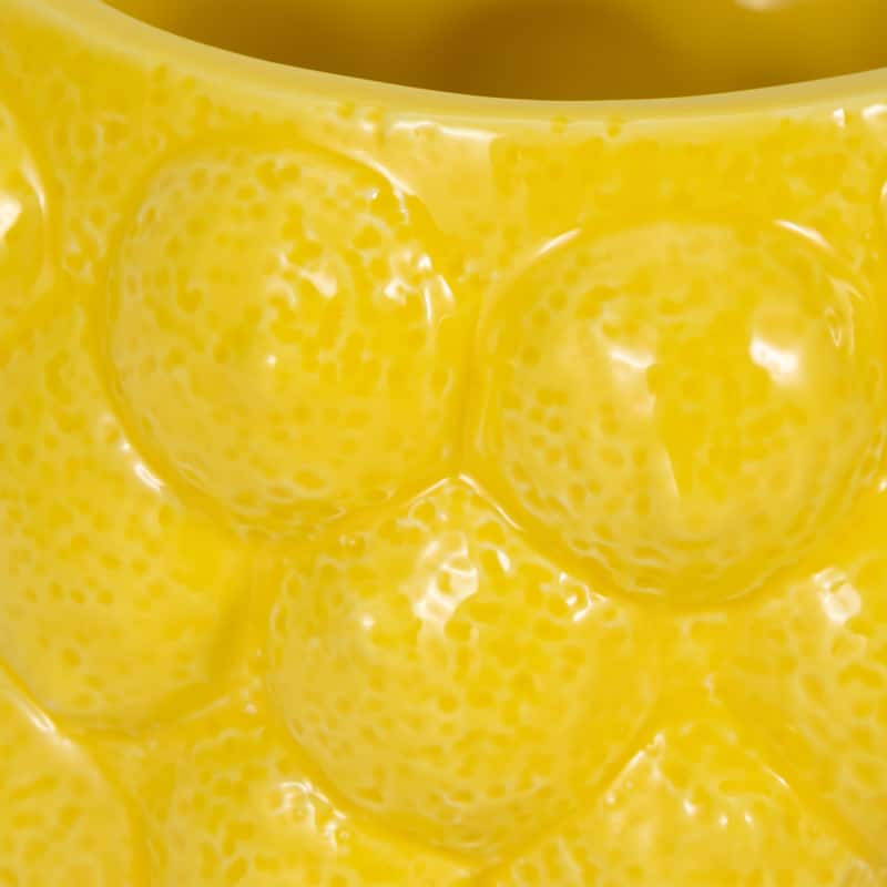 Textured Stoneware Ceramic Planter with Sculpted Bulbous Design
