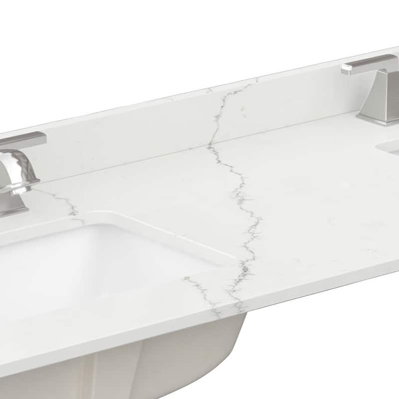 Wyndham Collection WCFQC384DTOPUNS-Q 84" Quartz Vanity Top with