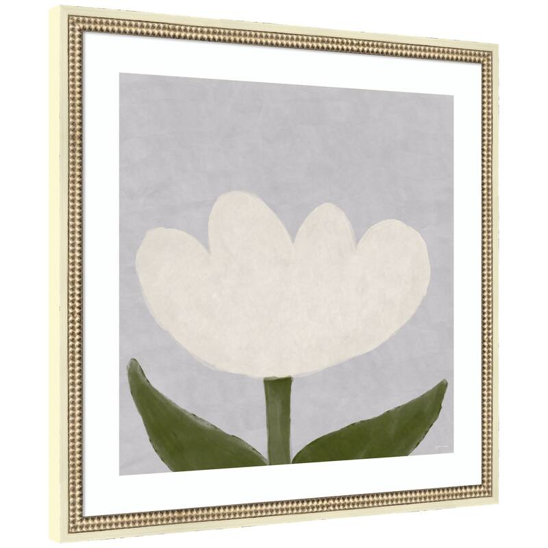 Kate and Laurel White Tulip by Gabrielly Guedes Framed Wall Art Print