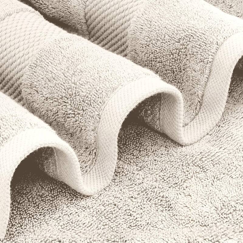 White Classic Luxury Cotton 8Pc Multi Size Towel Set [2 Bath Towels, 2 Hand Towels, 4 Washcloths]