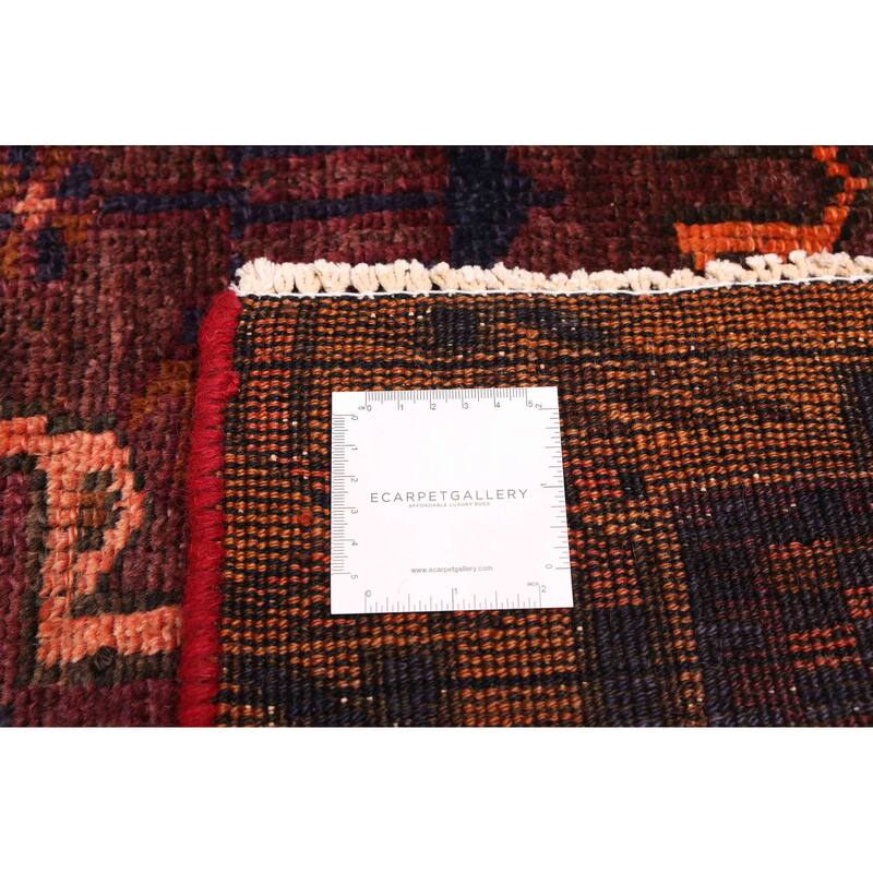 ECARPETGALLERY Hand-knotted Melis Vintage Dark Burgundy Wool Rug - 4'8 x 8'0