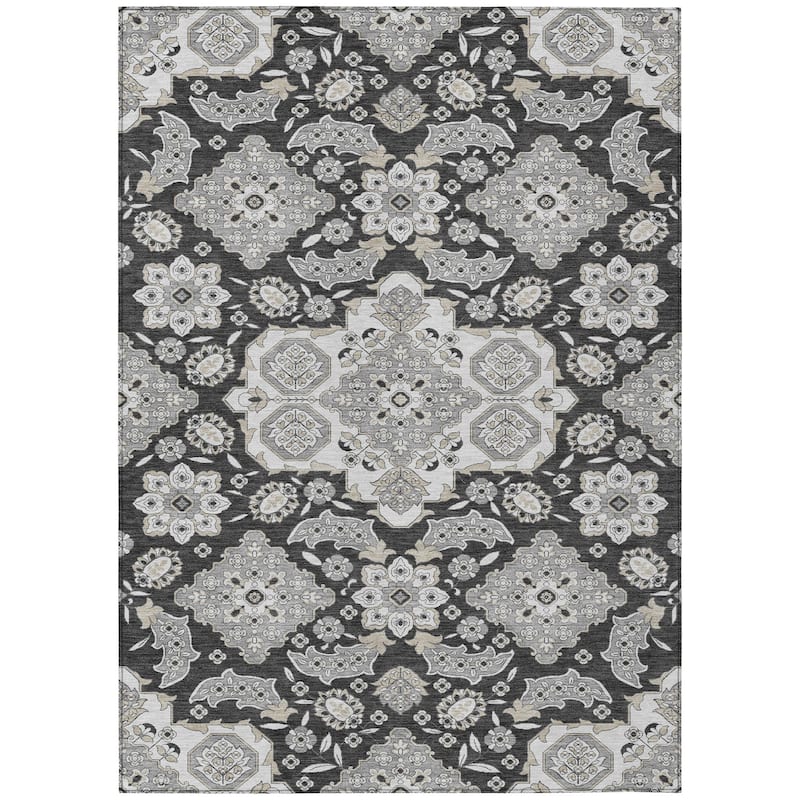 HomeRoots Medallion Traditional Rectangle Outdoor Rug