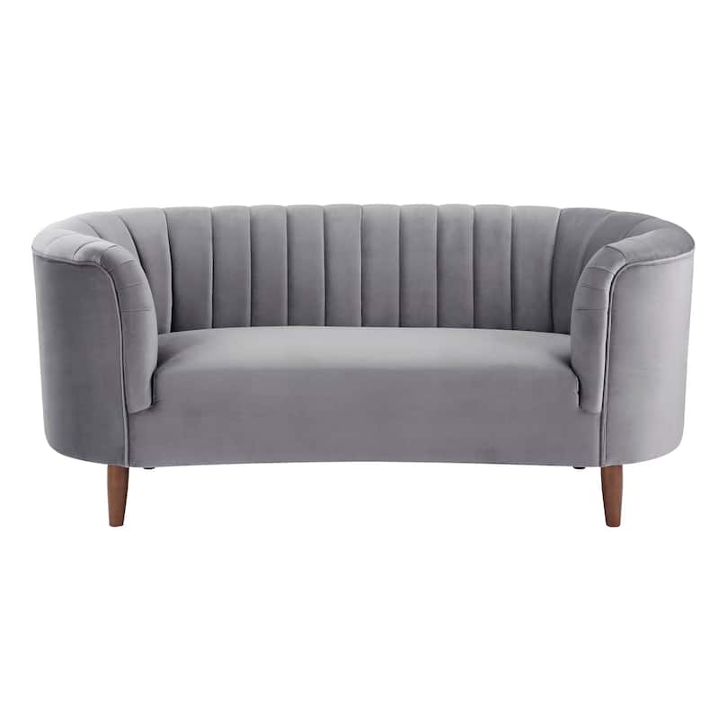 Yanna Tufted Loveseat with Wooden Leg