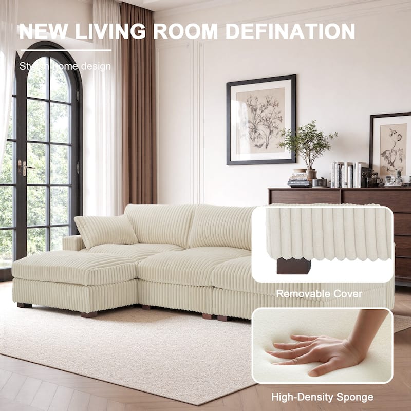 Oversized Plush Modular Sectional Sofa Set L Shaped Couch