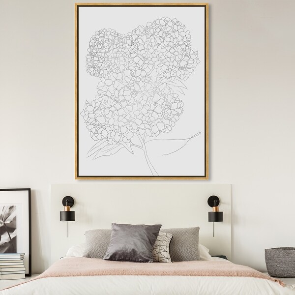 Oliver Gal 'Hydrangea' Floral and Botanical Wall Art Framed Canvas