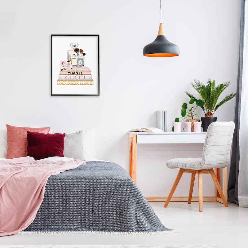 Stupell Fashion Essentials with Iconic Glam Brands Framed Wall Art - Pink