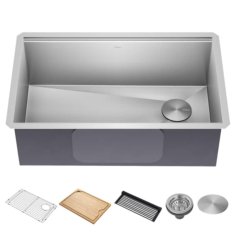 KRAUS Kore Workstation Undermount Stainless Steel Kitchen Sink