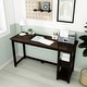 preview thumbnail 12 of 63, Max and Lily Desk with Bookshelves Espresso - 55"