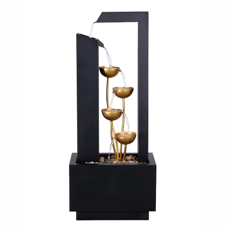 Cascading Metal Cups Outdoor Garden Water Fountain - 38.25"