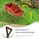 preview thumbnail 8 of 30, Gymax Garden Plant Planter Wooden Wagon Planter W/ Wheel Garden Yard - 24.5'' x 13.5'' x 24''